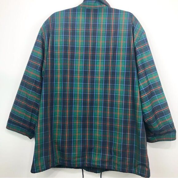 Current Seen Green Blue Plaid Lightweight Retro Zip Up Jacket - Picture 9 of 13